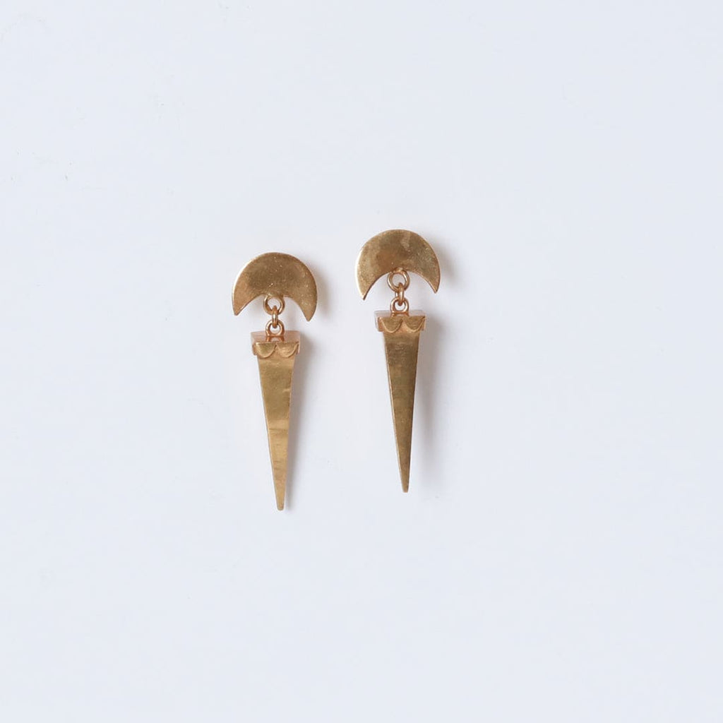 Gold-Tone Crescent Spike Drop Earrings – Gold-tone (matte), Drop earrings