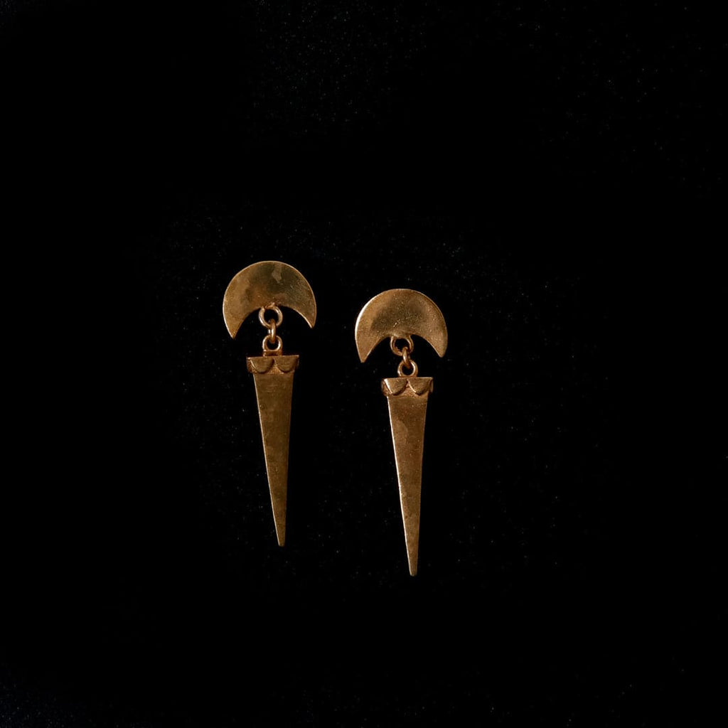 Gold-Tone Crescent Spike Drop Earrings – view 3 of 6