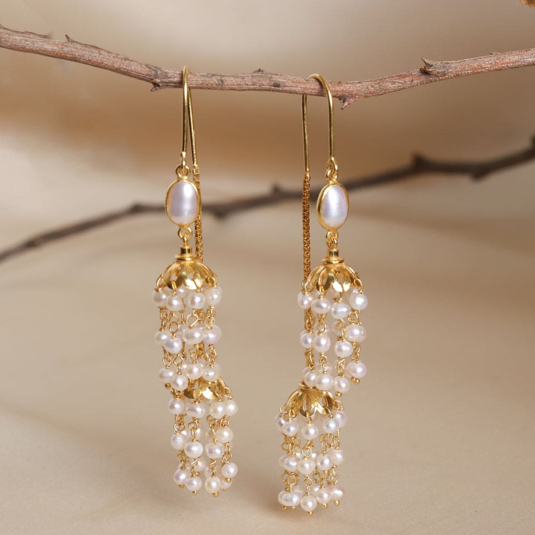 Classic Pearl Double Jhumki