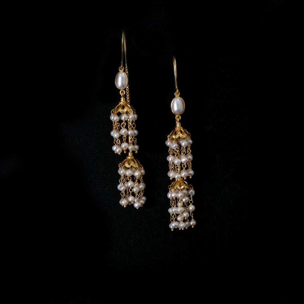 Classic Pearl Double Jhumki
