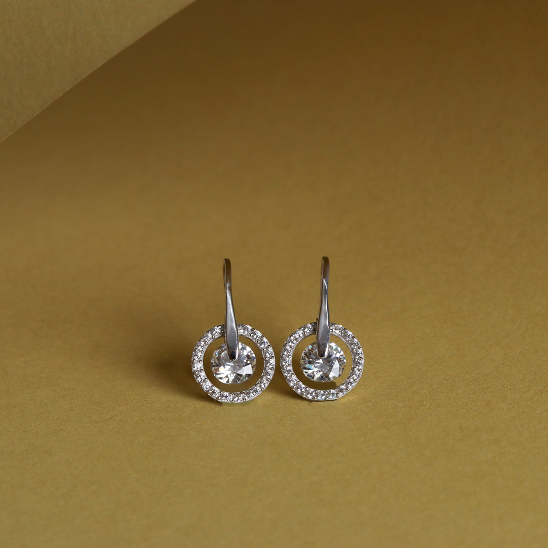 Solitaire Hook Earrings