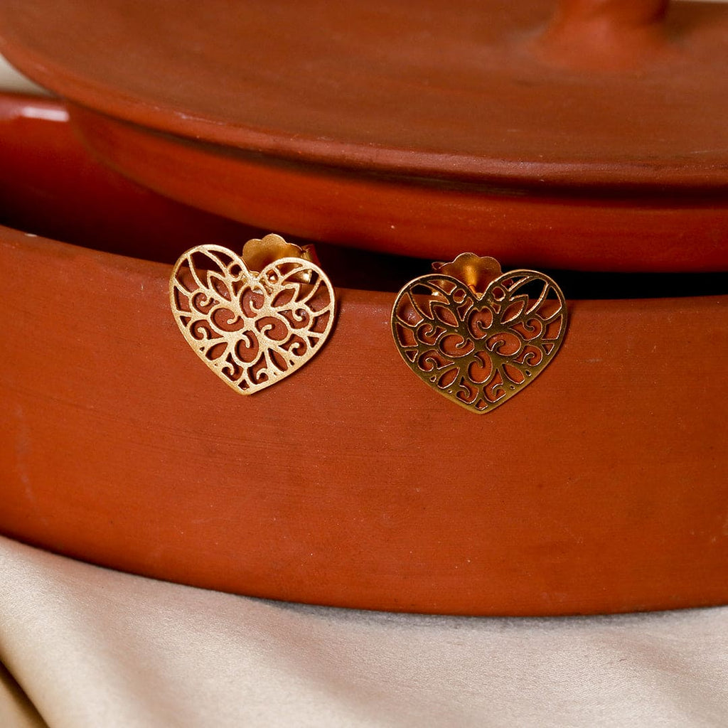 Gold-Tone Heart Cutwork Studs – view 2 of 7