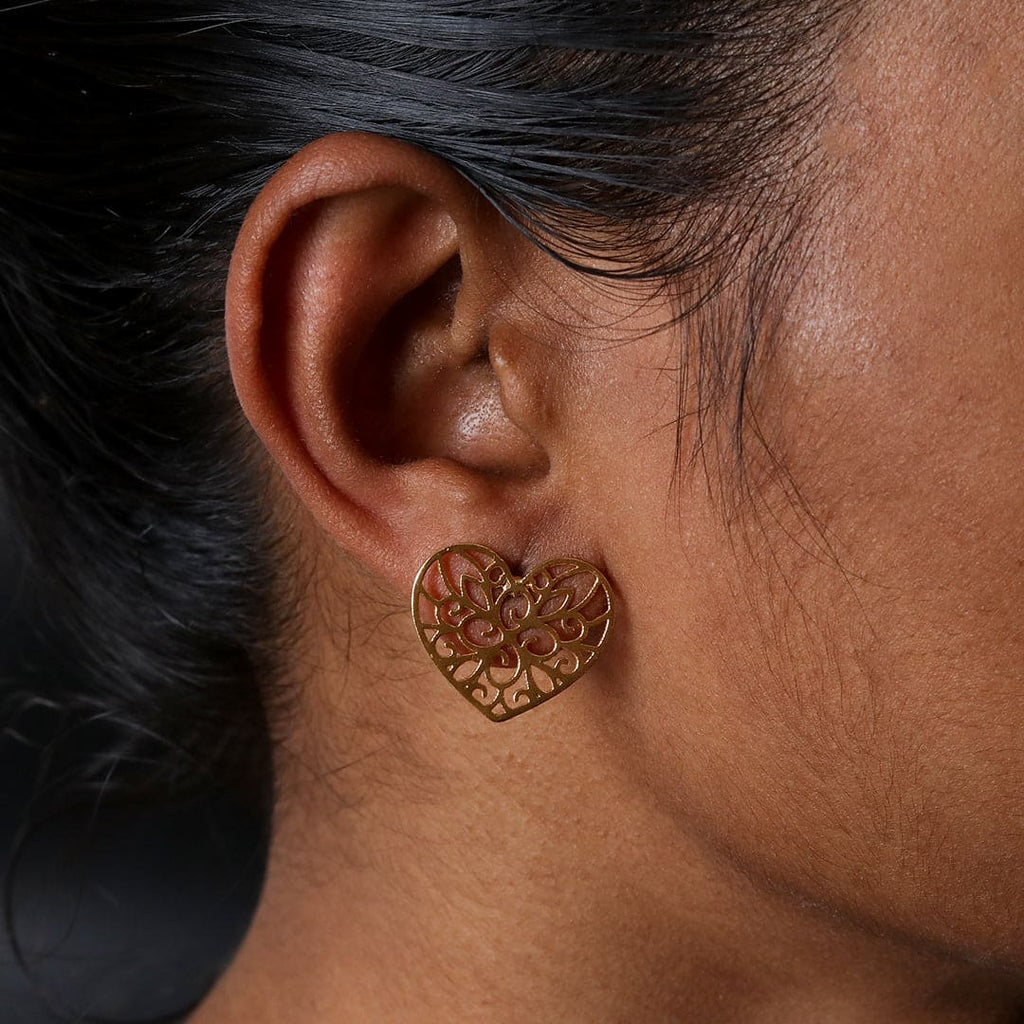Gold-Tone Heart Cutwork Studs – view 5 of 7