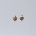 Gold-Tone Filigree Heart Drop Earrings – Gold-tone, Drop stud earrings