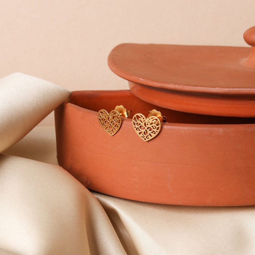 Gold-Tone Filigree Heart Studs – view 3 of 8