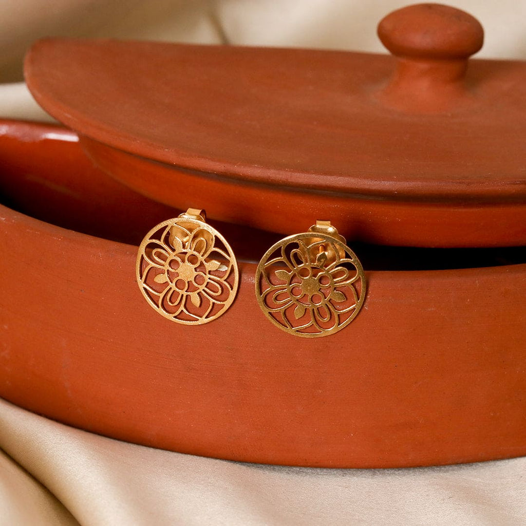 Gold-Tone Flower Cutwork Studs, Large – view 3 of 7