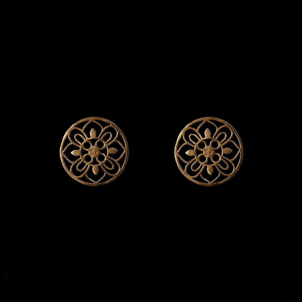 Gold-Tone Flower Cutwork Studs, Large – view 4 of 7