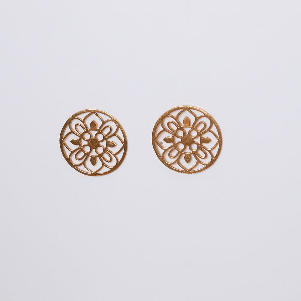 Gold-Tone Flower Cutwork Studs, Large – view 2 of 7