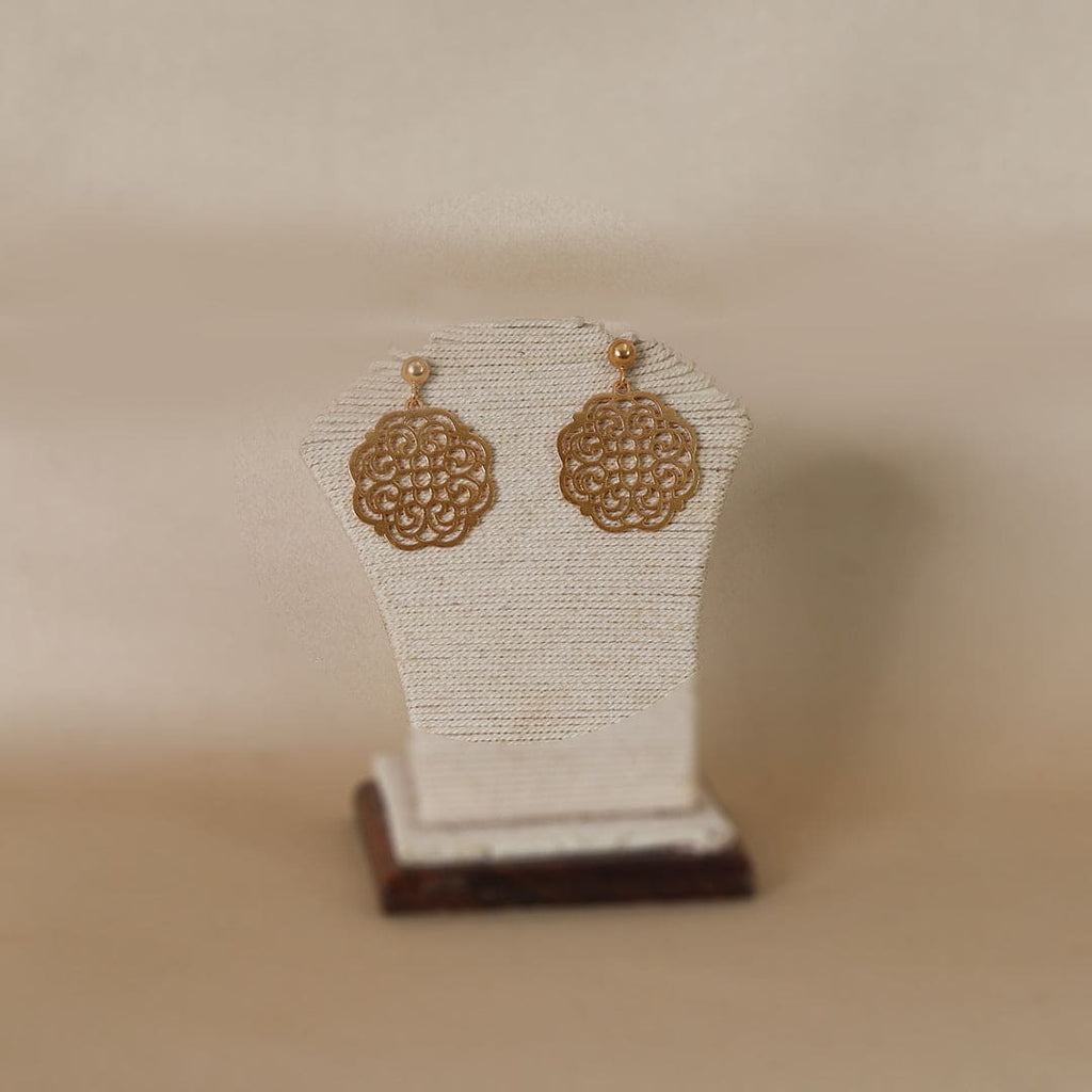Gold-Tone Round Filigree Drop Earrings – view 4 of 6