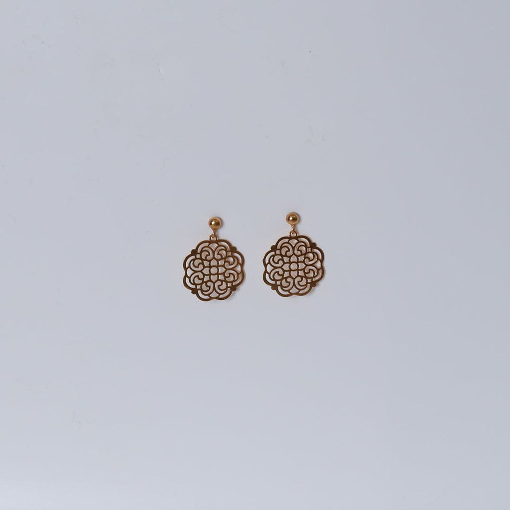 Gold-Tone Round Filigree Drop Earrings – Gold-tone, Drop earrings