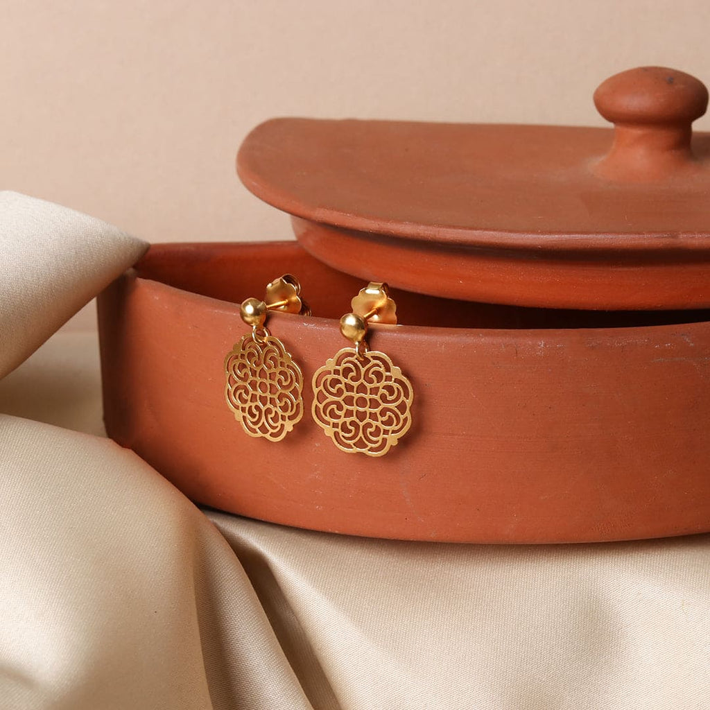 Gold-Tone Scalloped Filigree Drops – view 2 of 7