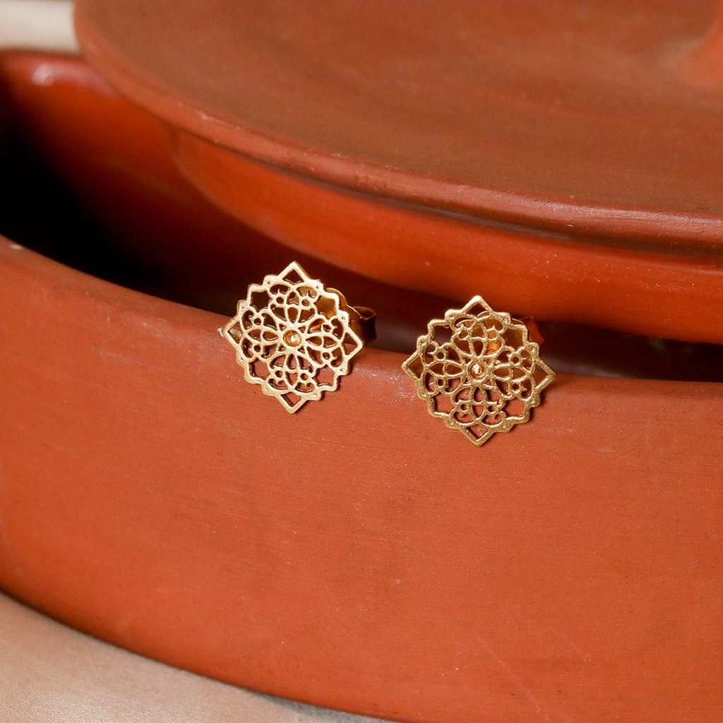 Gold-Plated Cutwork Earrings – view 4 of 6