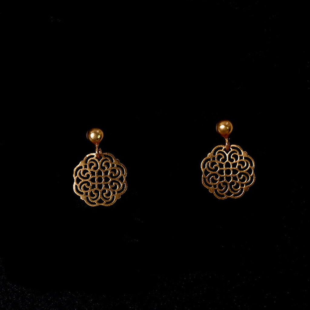 Gold-Tone Floral Filigree Drop Studs – view 3 of 7