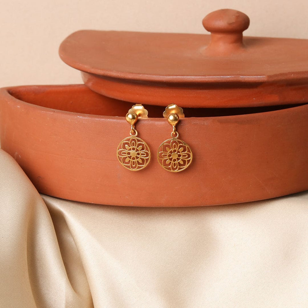 Small Gold-Tone Floral Cutwork Drops – view 2 of 6