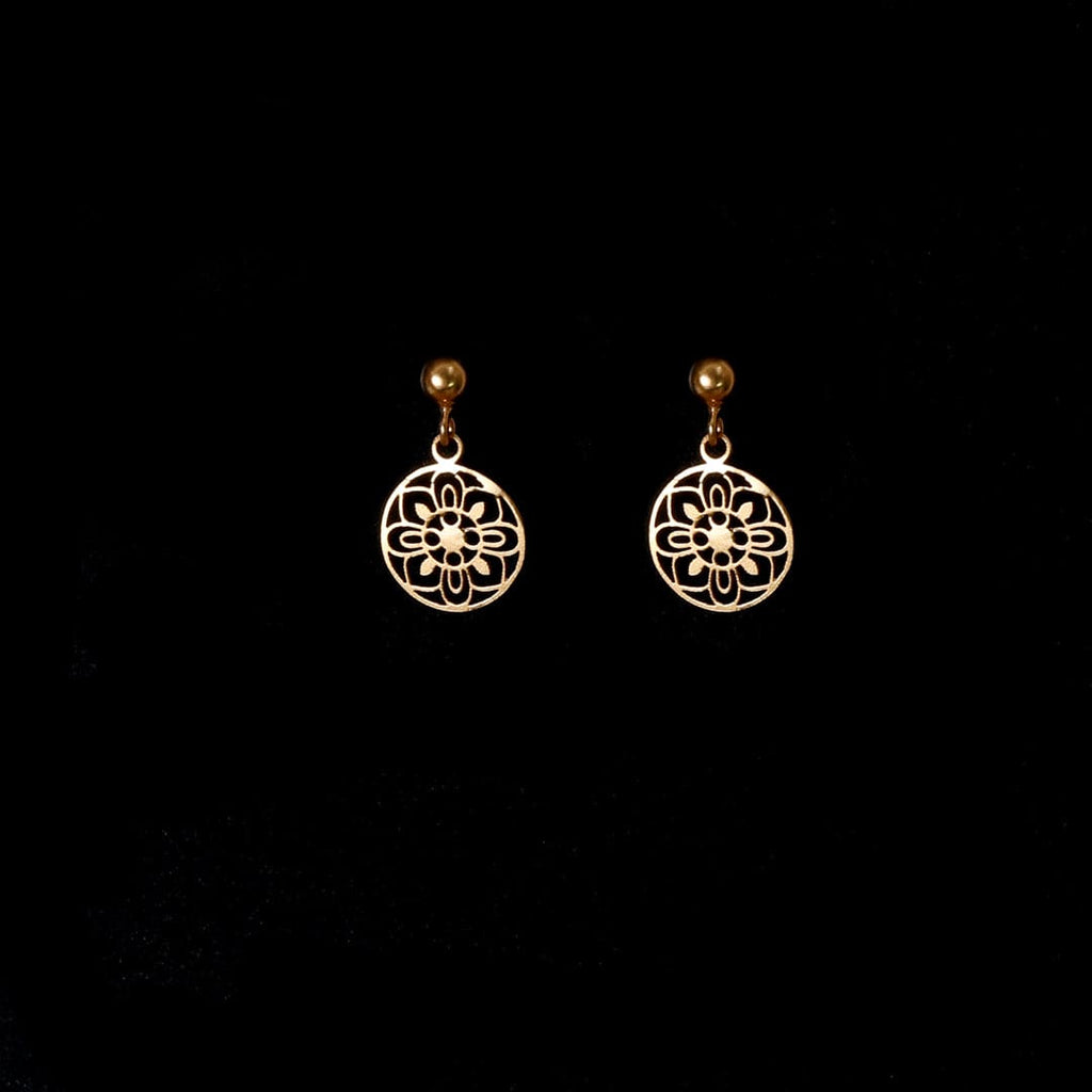 Small Gold-Tone Floral Cutwork Drops – view 3 of 6