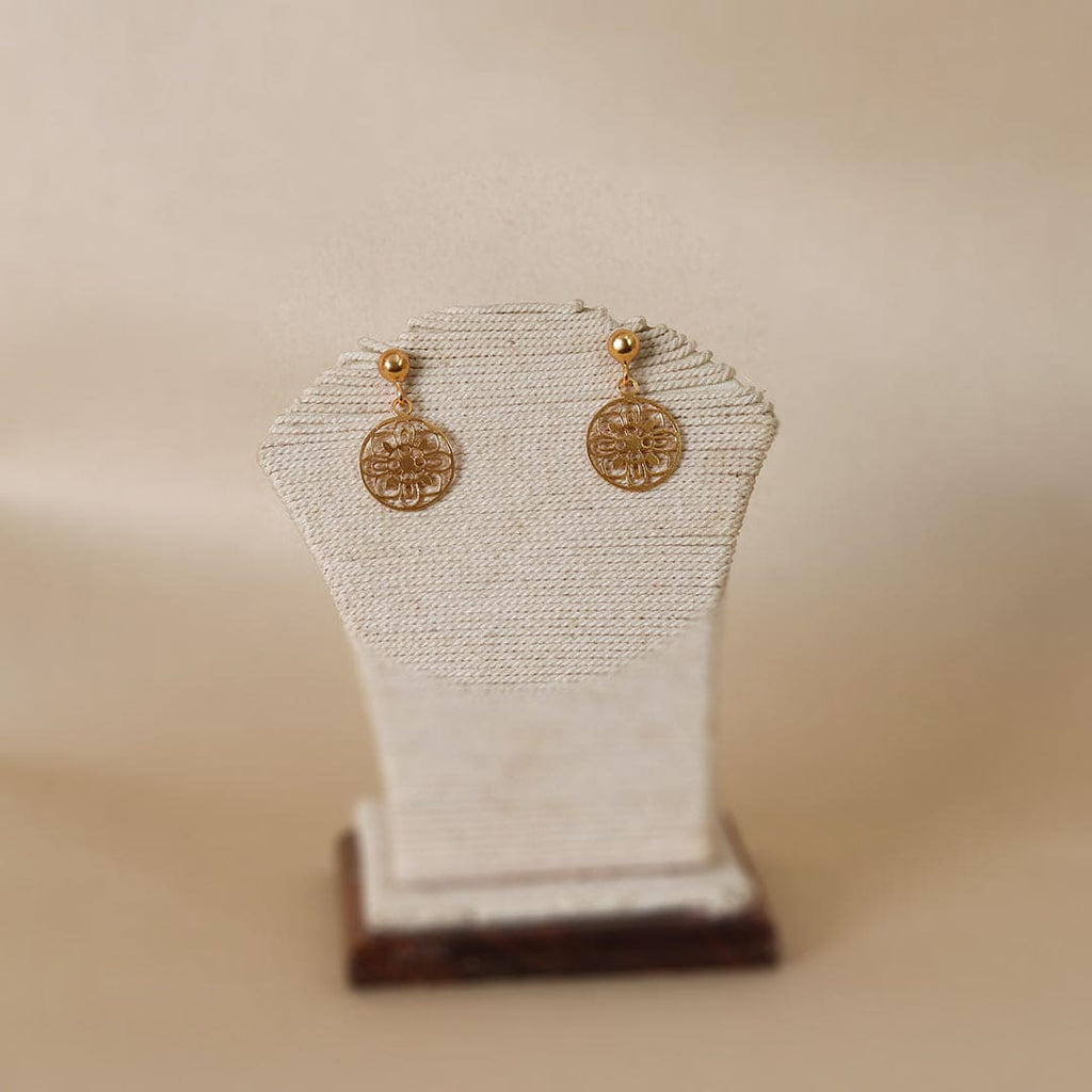 Small Gold-Tone Floral Cutwork Drops – view 4 of 6