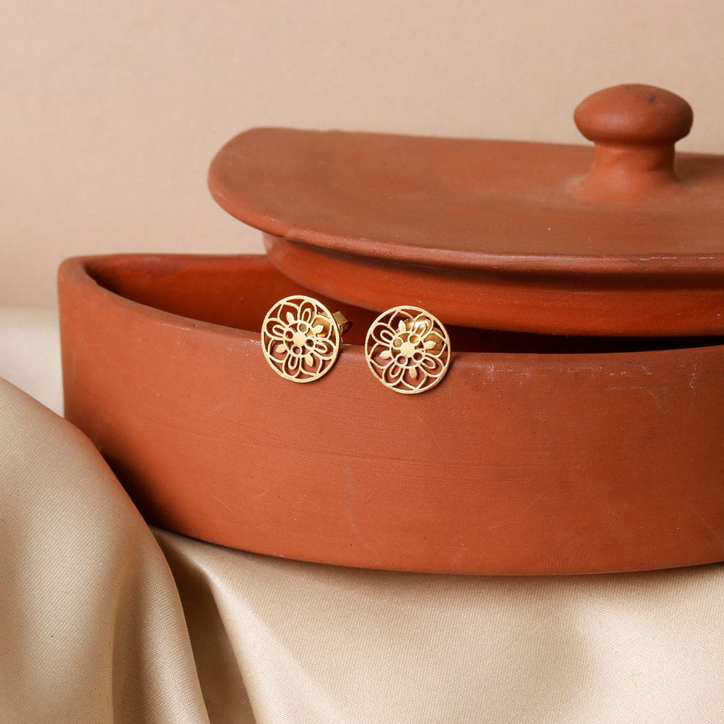 Gold-Tone Flower Cutwork Studs, Small – view 3 of 7