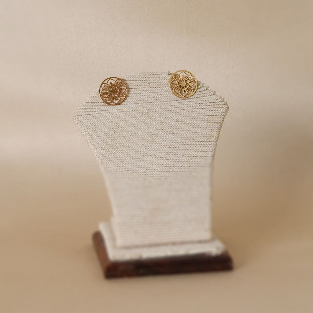 Gold-Tone Flower Cutwork Studs, Small – view 5 of 7