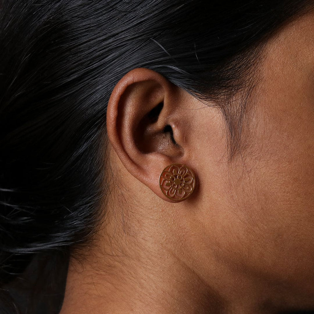 Gold-Tone Flower Cutwork Studs, Small – view 6 of 7