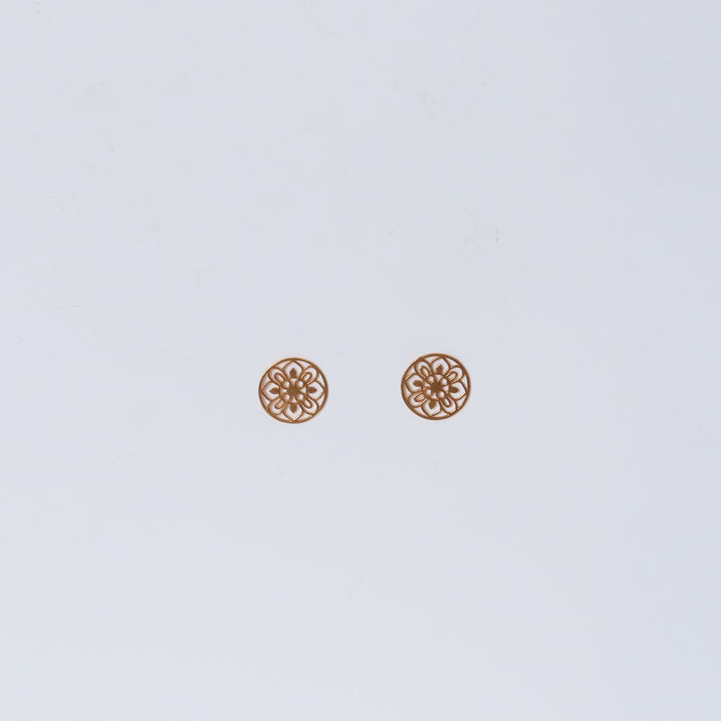 Gold-Tone Flower Cutwork Studs, Small – view 2 of 7