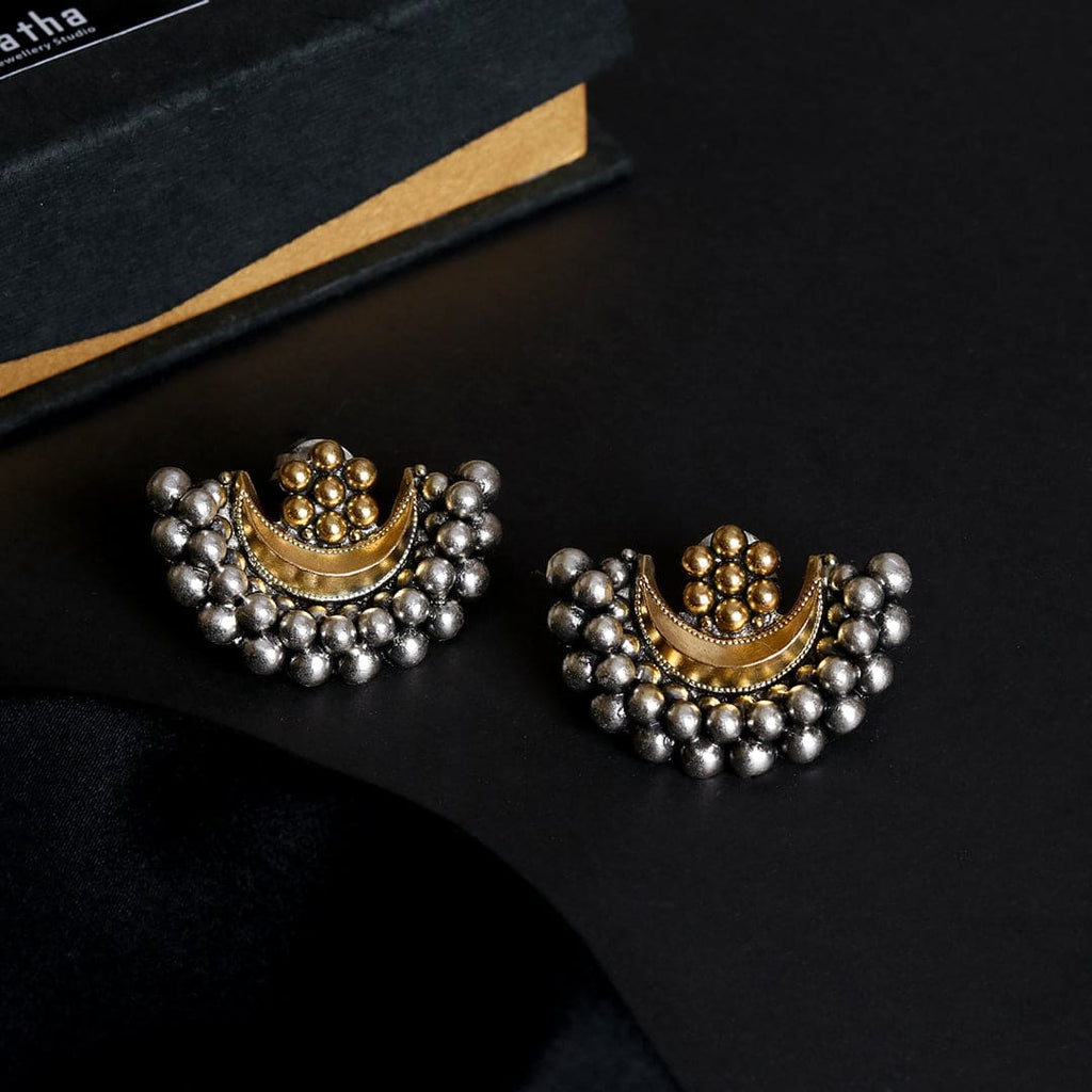 Dual Tone Chandra Phool Earrings