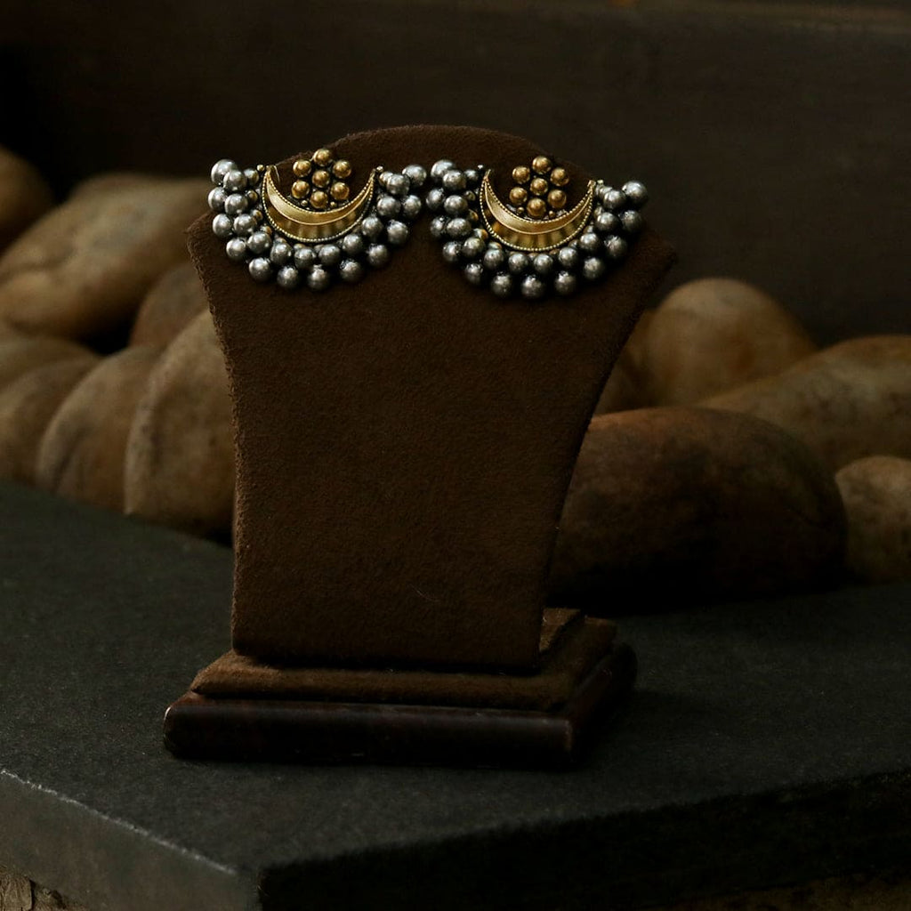 Dual Tone Chandra Phool Earrings
