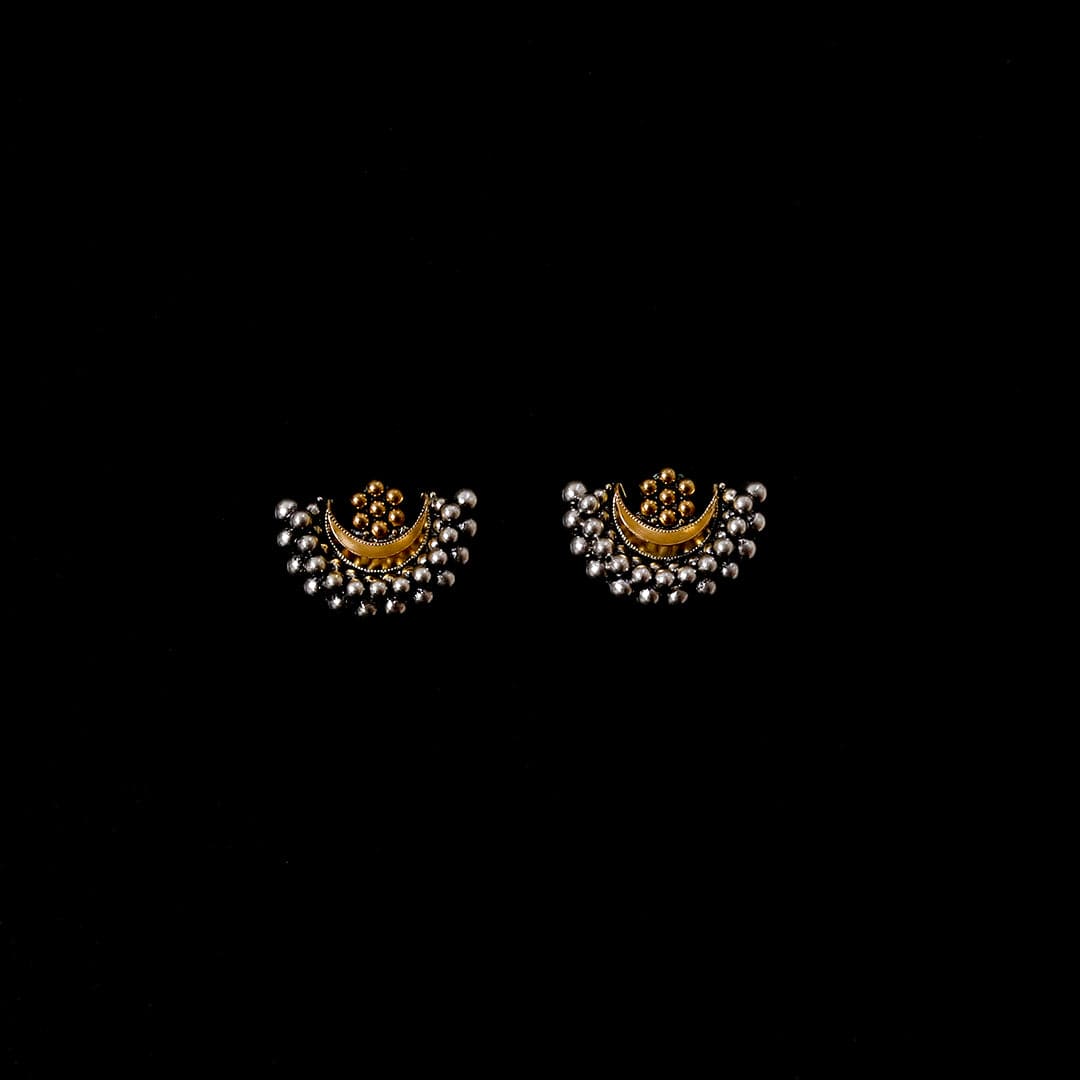 Dual Tone Chandra Phool Earrings