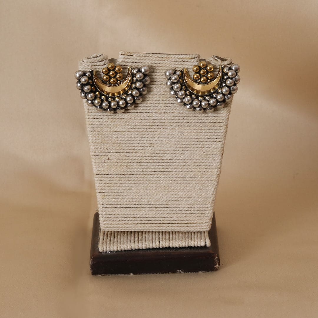 Dual Tone Chandra Phool Earrings