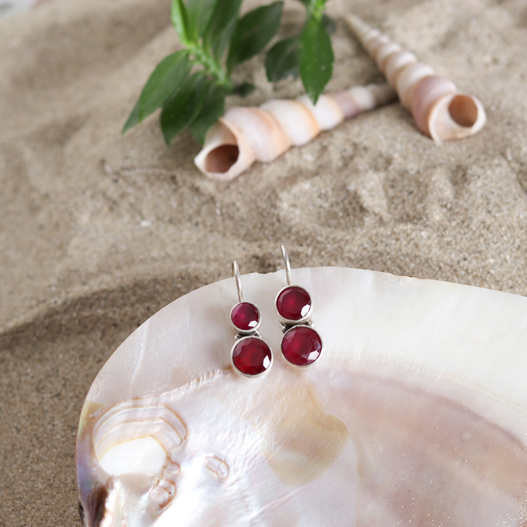Buy Silver Ruby Red Star Earrings Online in India  GIVA