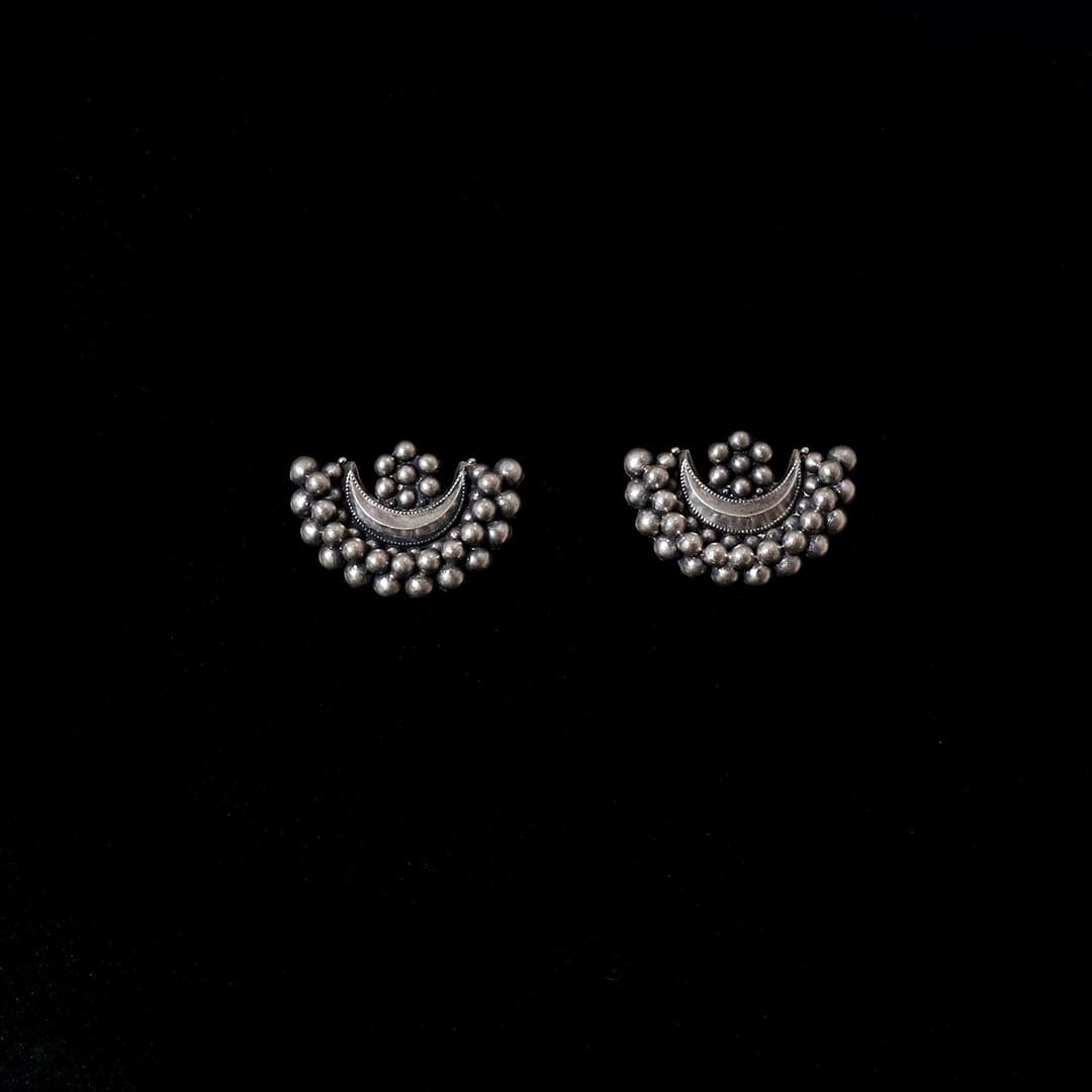 Silver Chandra Phool Earrings