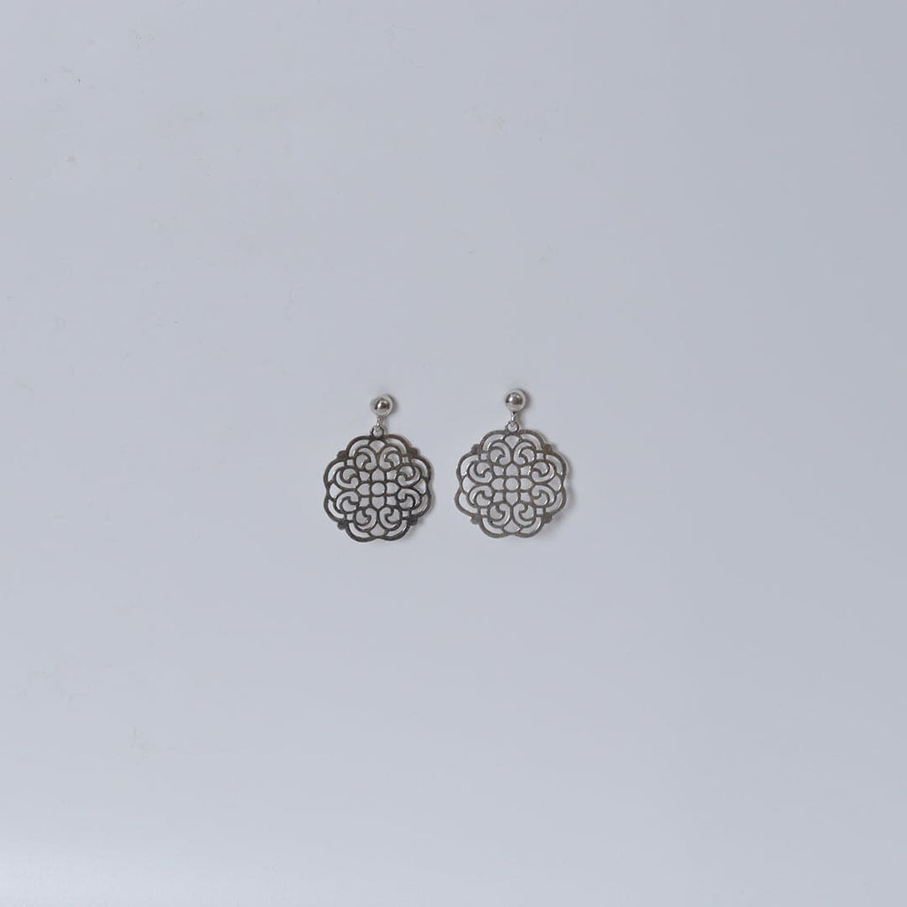 Floral Filigree Drop Studs – Polished, Drop stud earrings