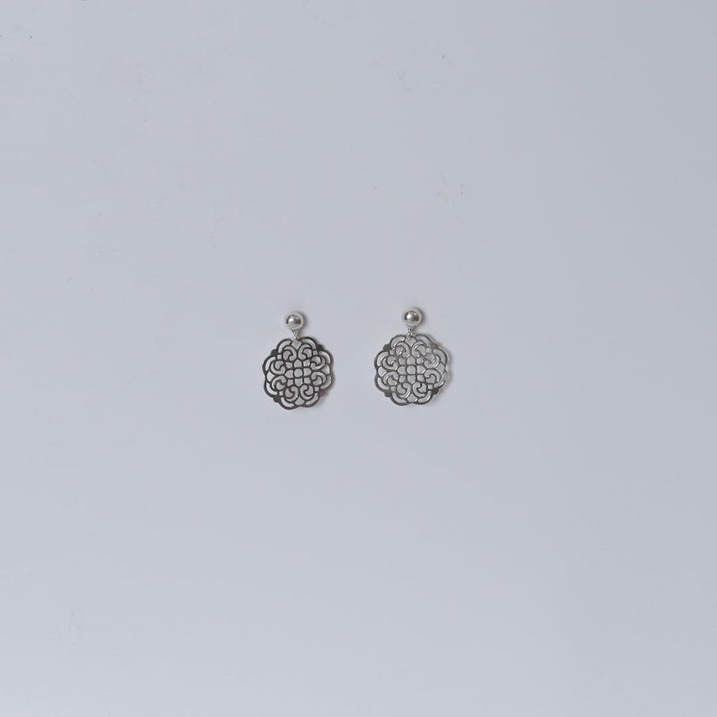 Silver-Tone Round Filigree Drop Earrings – Drop earrings