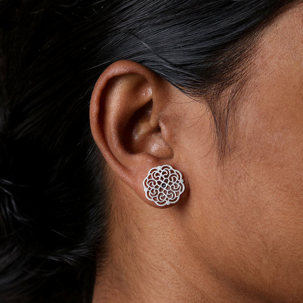 Mini Filigree Studs with Black Stone – view 6 of 8