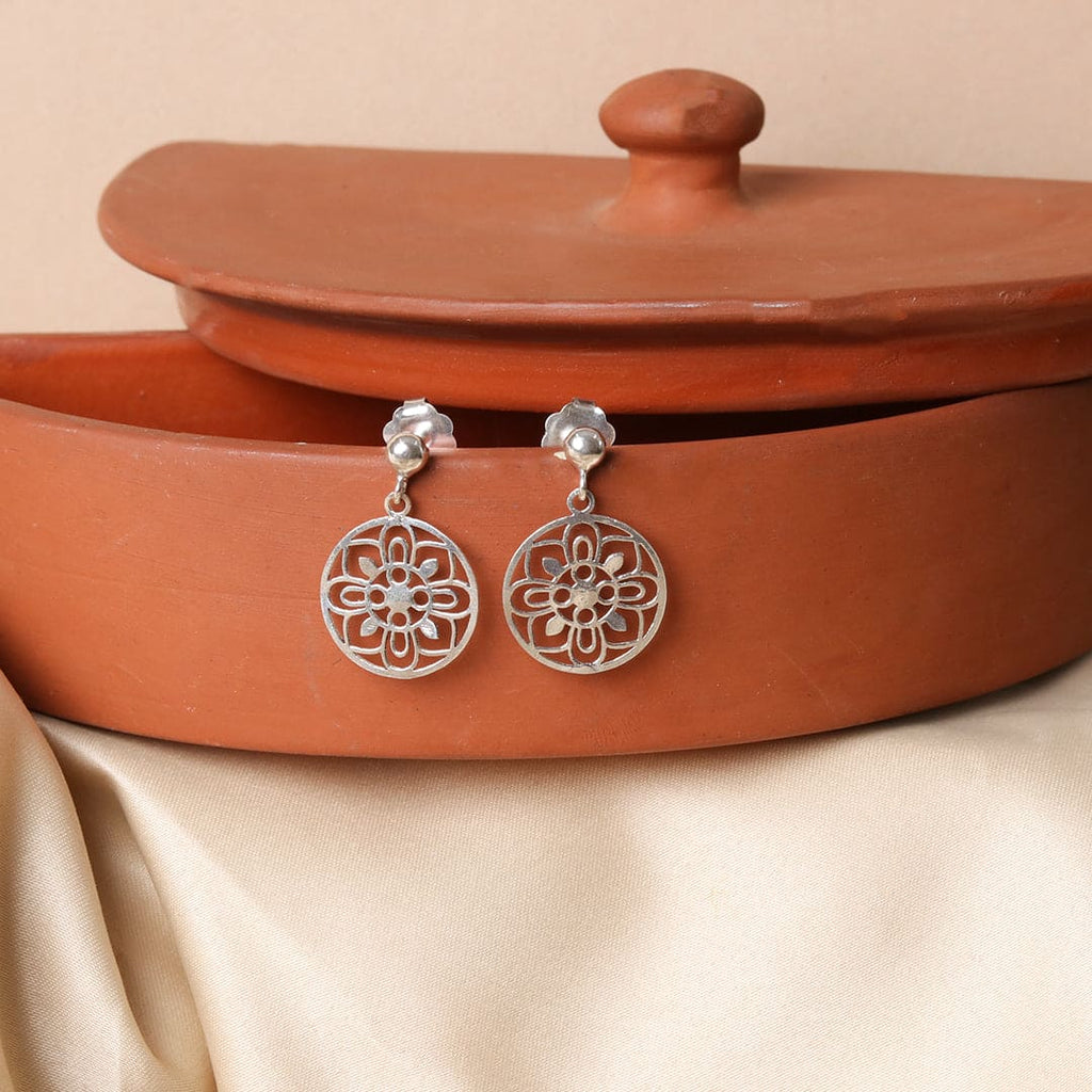 Round Flower Cutwork Drop Studs – view 2 of 7