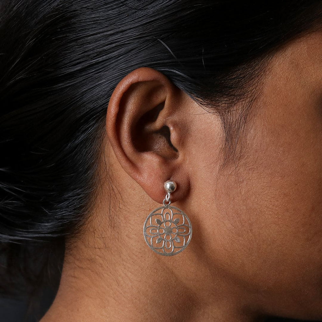 Round Flower Cutwork Drop Studs – view 5 of 7