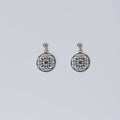 Round Flower Cutwork Drop Studs – Polished, Drop stud earrings
