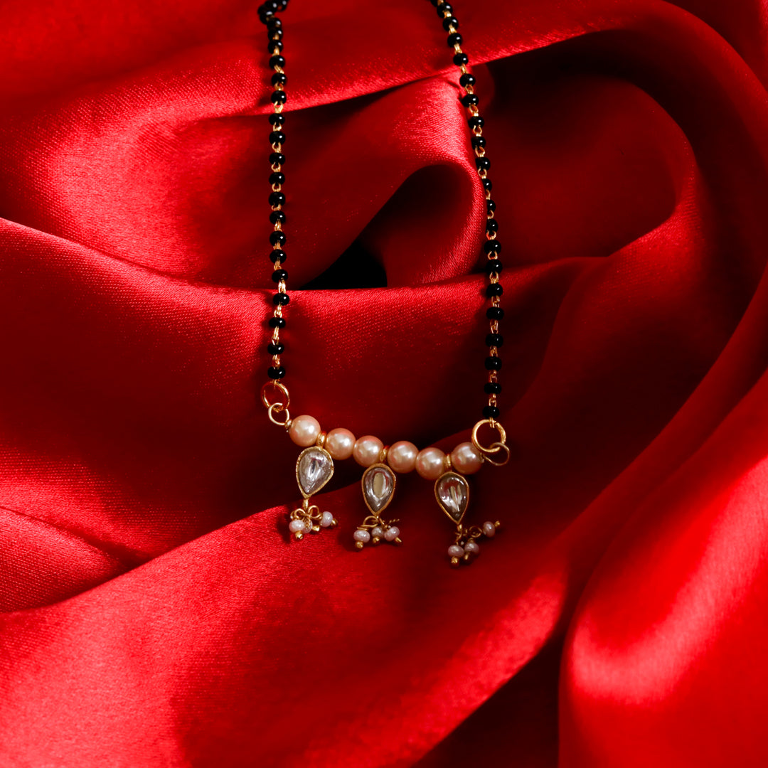 Triple Kundan Drop Mangalsutra