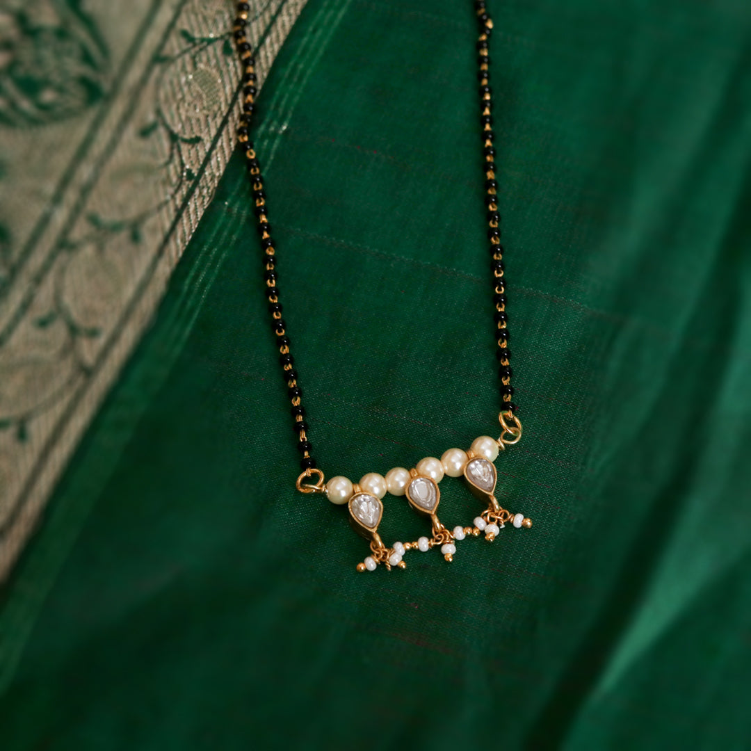 Triple Kundan Drop Mangalsutra