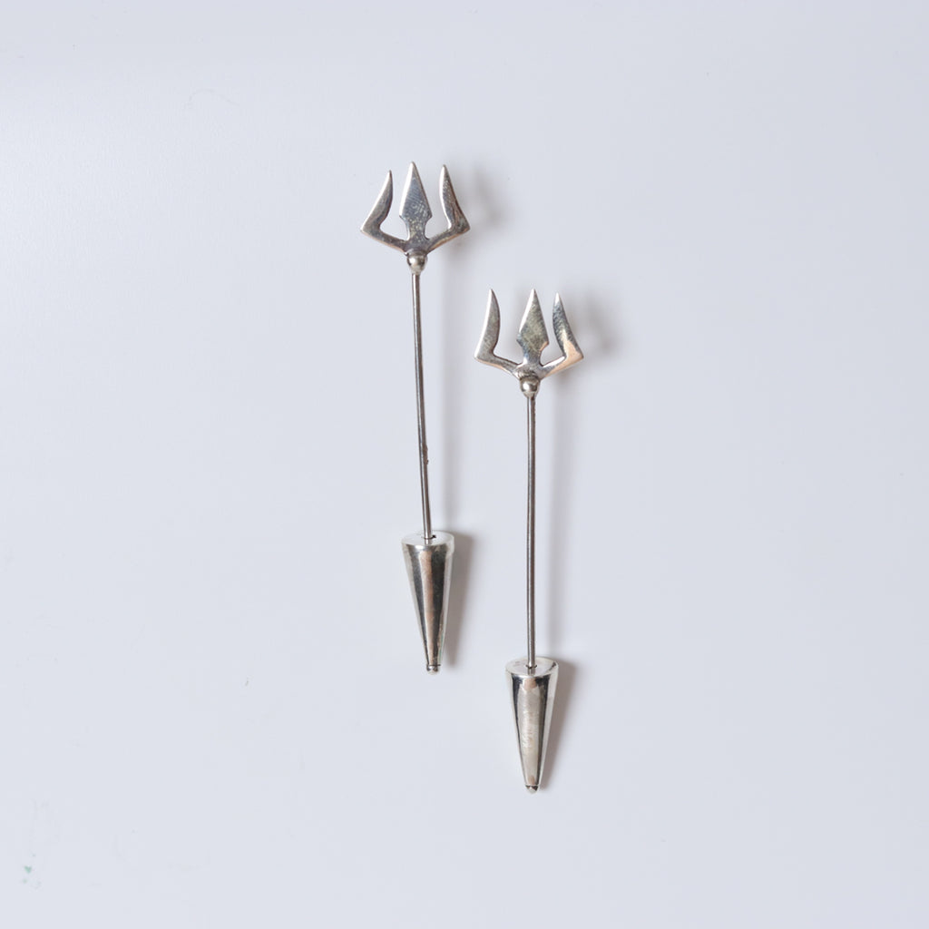Silver Trishul Earrings
