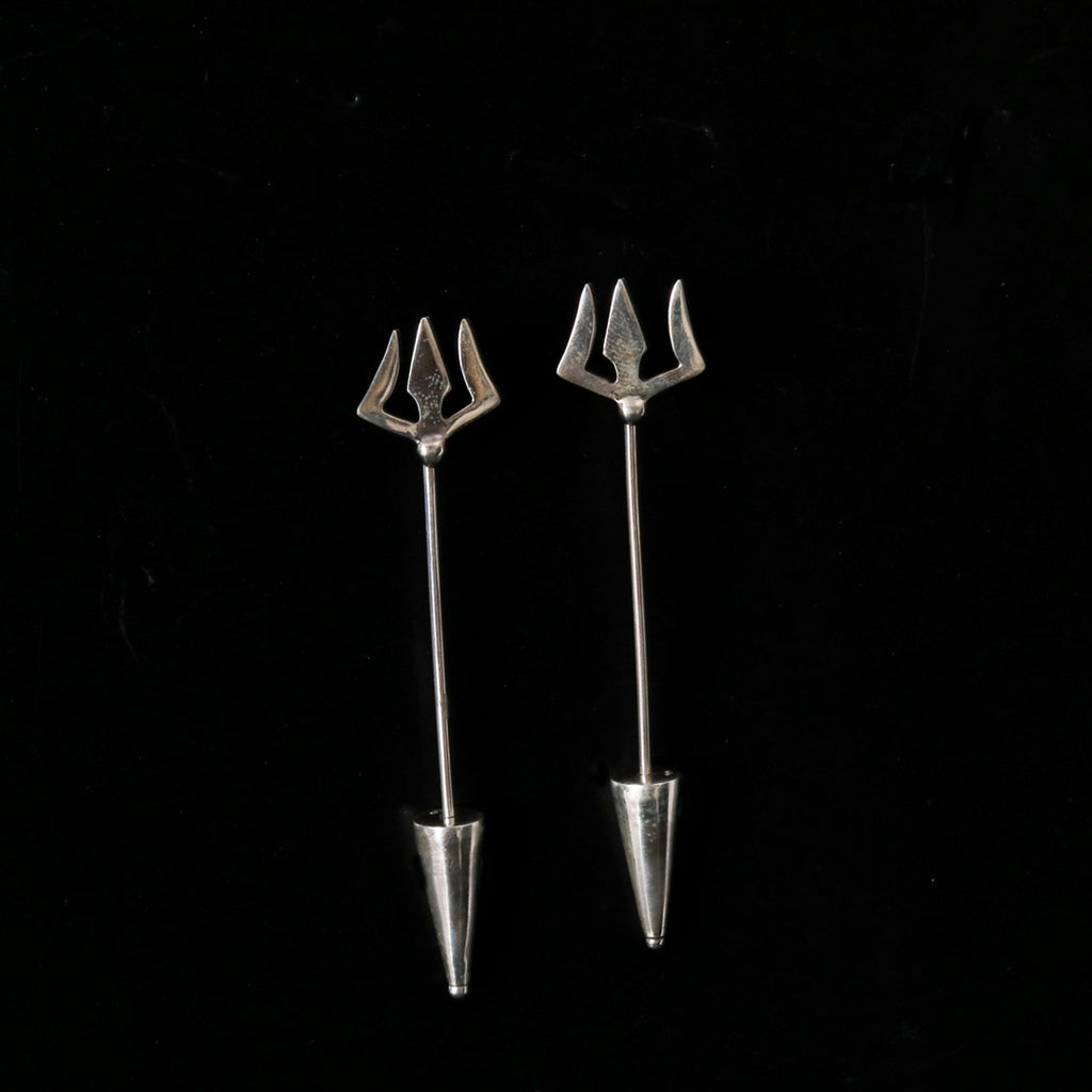 Silver Trishul Earrings