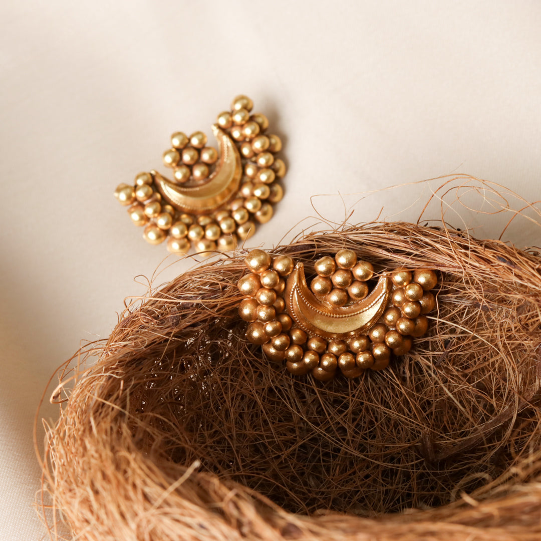 Gold Plated Chandra Phool Earrings