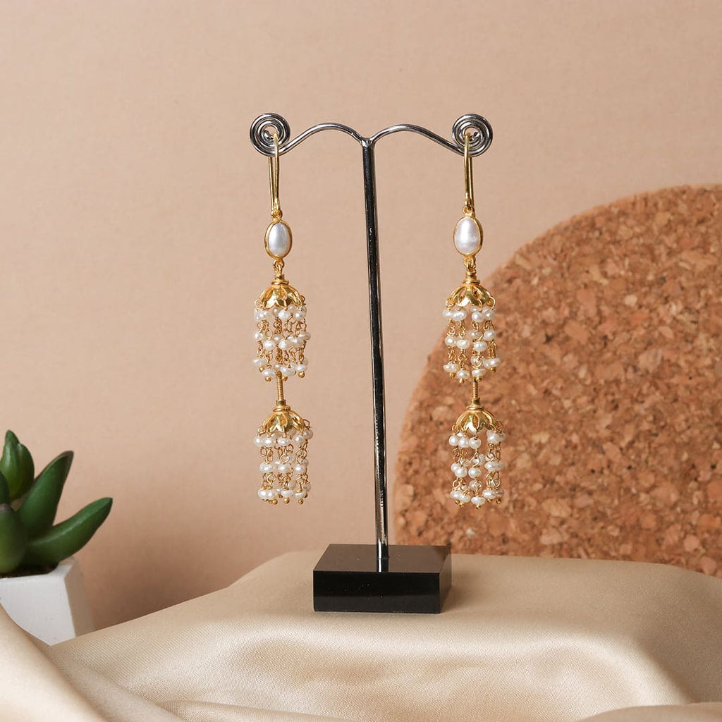 Classic Pearl Double Jhumki