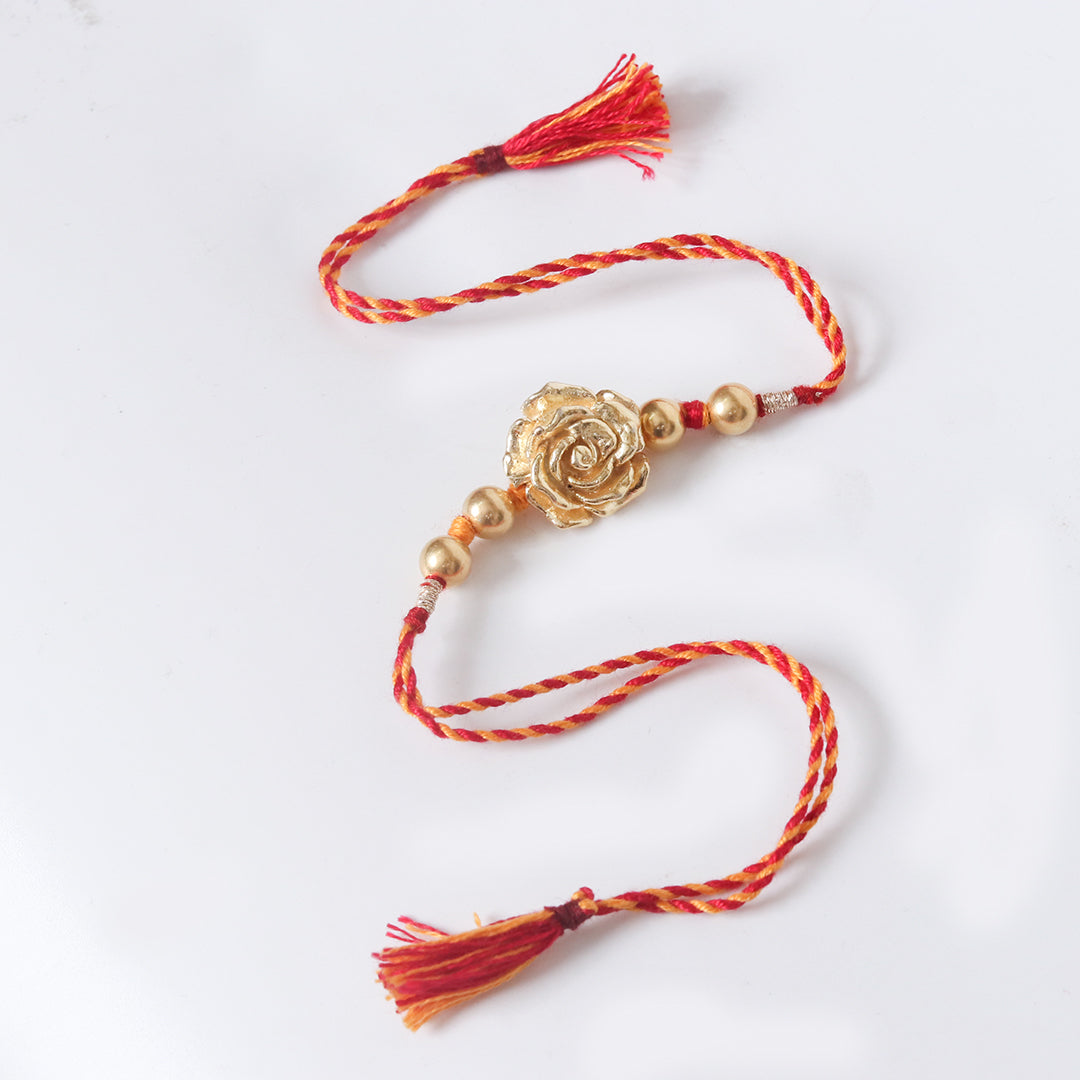 Silver Gold Beads Rakhi