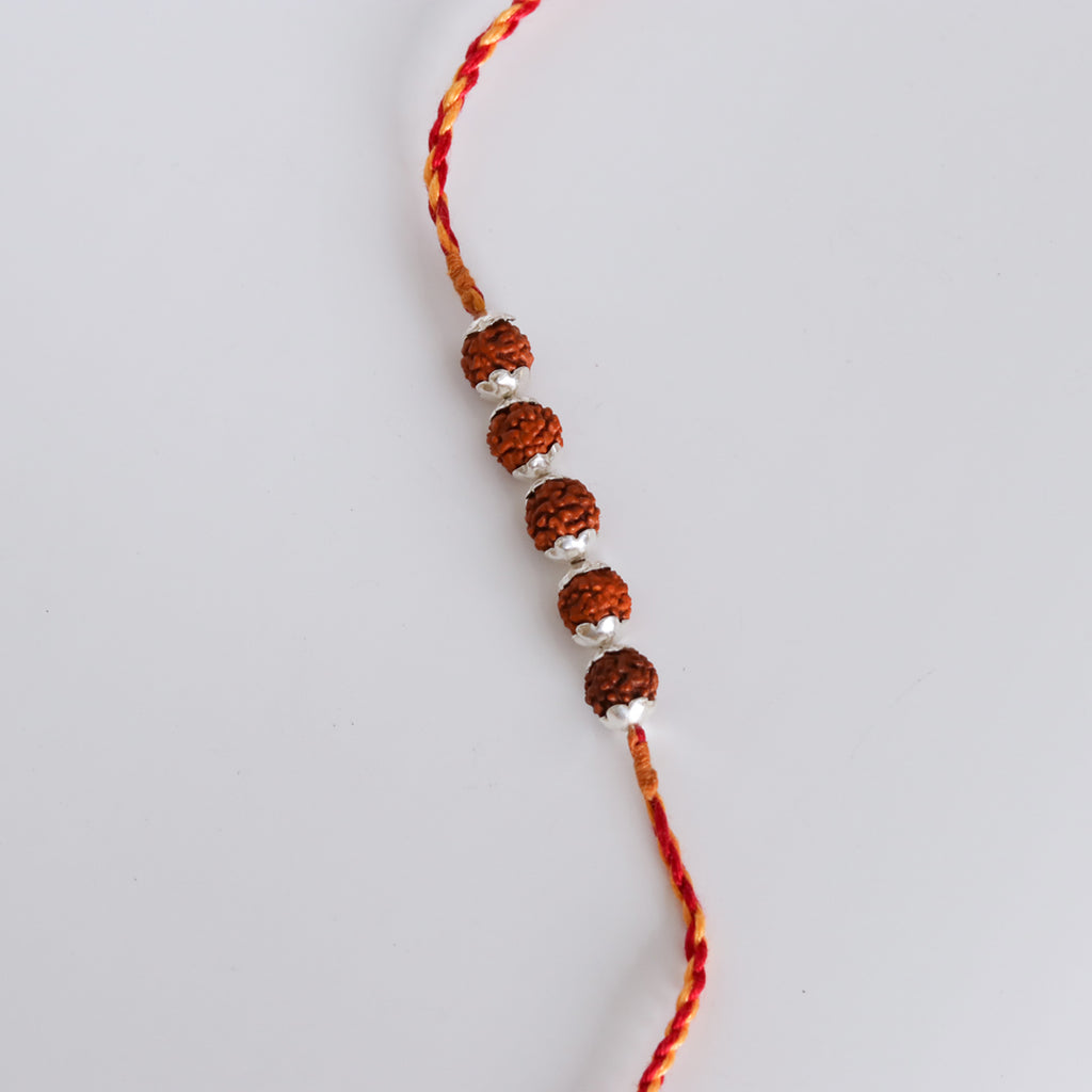 Rudraksha Silver Rakhi