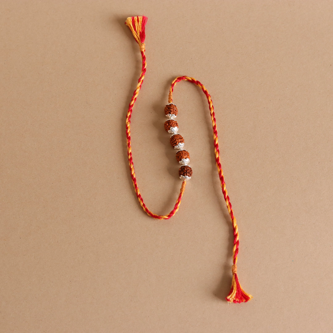 Rudraksha Silver Rakhi