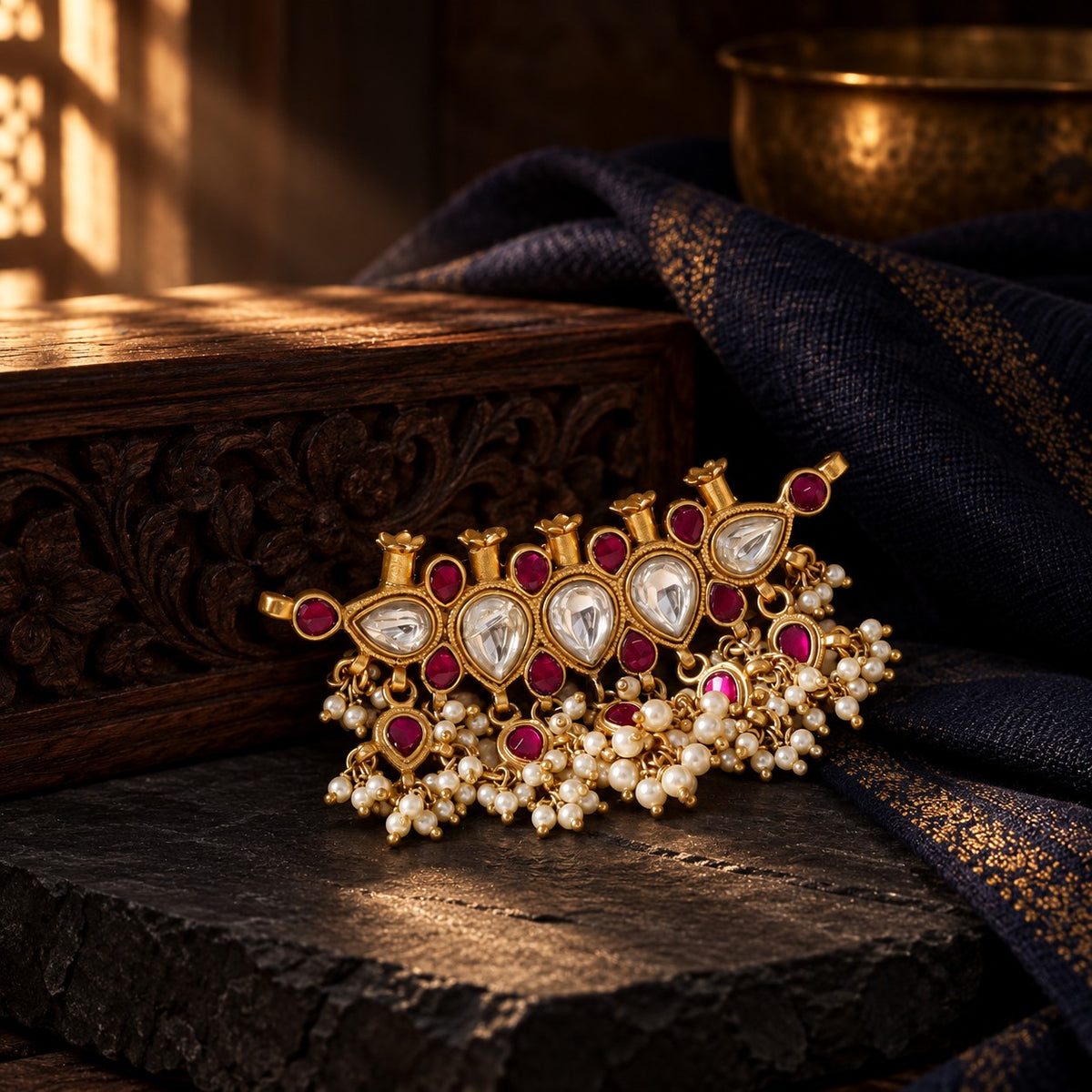 Traditional Tanmani Pendant – styled photo