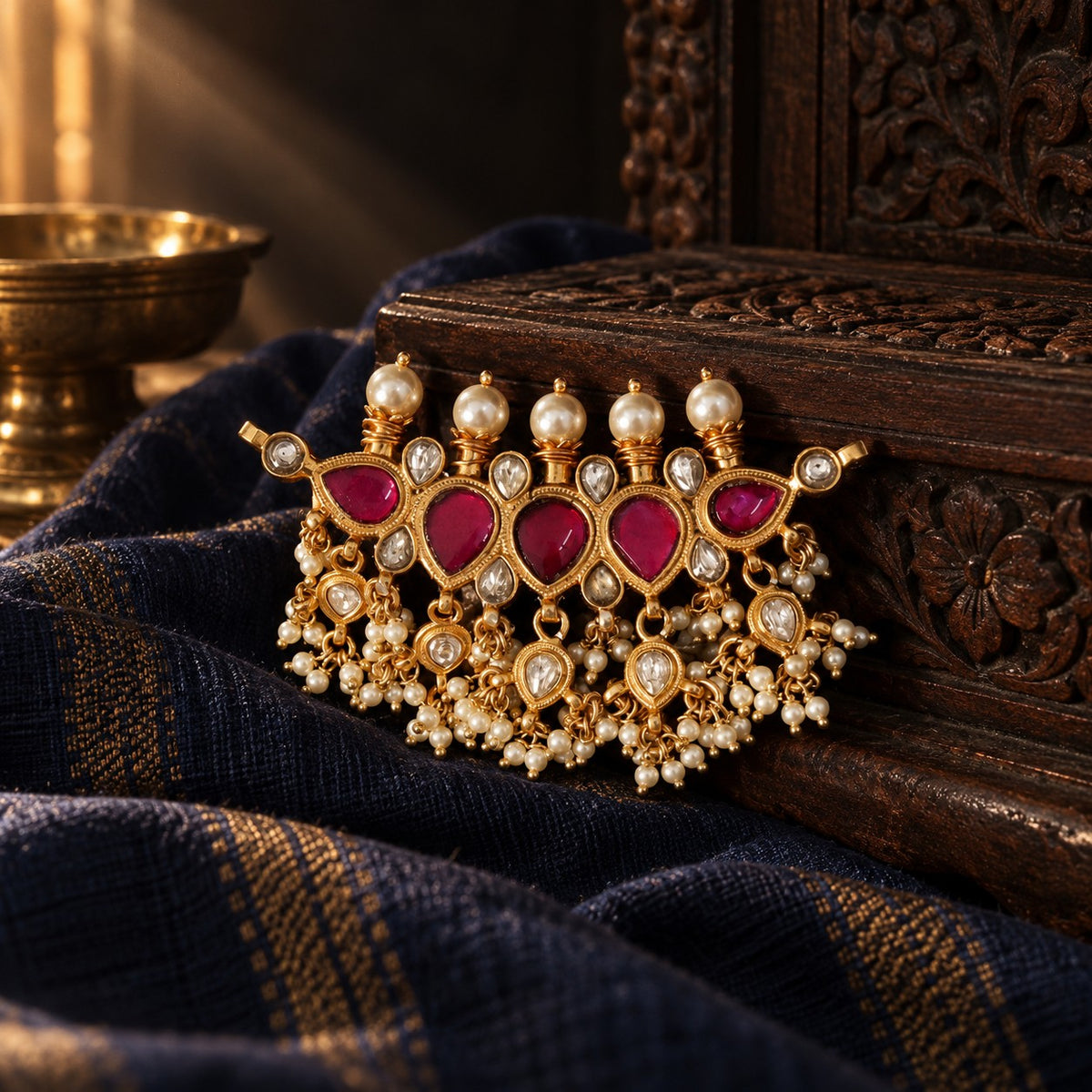 Traditional Tanmani Pendant – styled photo