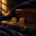Delicate Gold-Plated Studs – styled photo