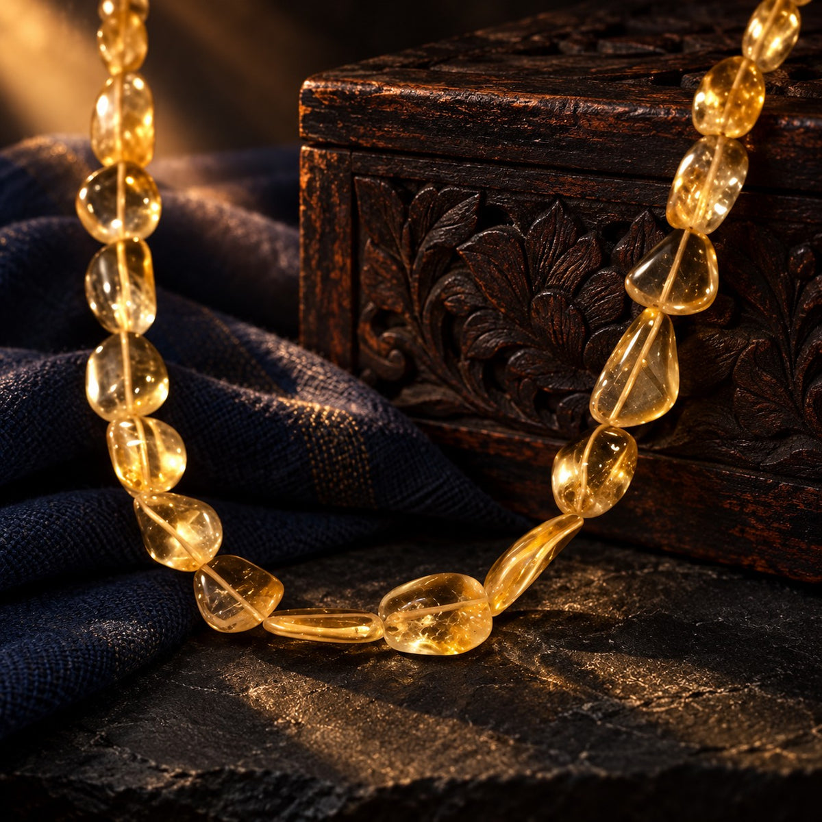 Citrine mala – styled photo