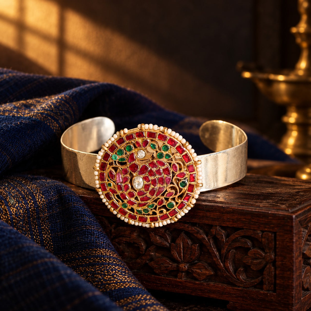 Dual Tone Peacock Handcuff – styled photo
